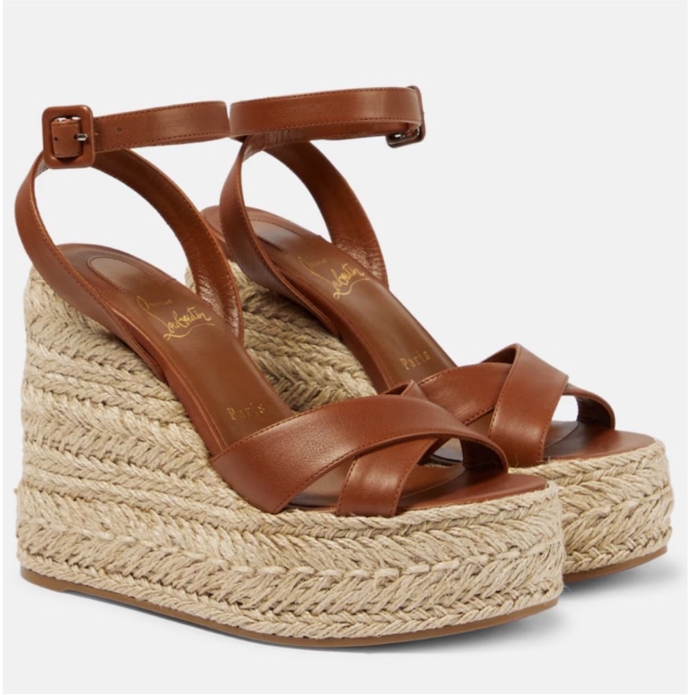 Christian Louboutin Brown Wedge Sandals
